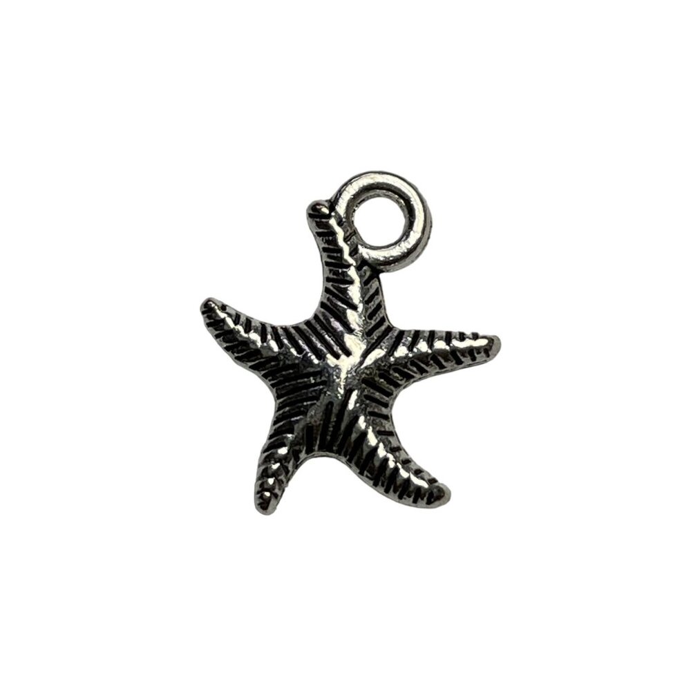 Star Fish Pendant Silver Tone Charm Bracelet Necklace Jewelry Craft Dangle u Nau